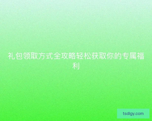 礼包领取方式全攻略轻松获取你的专属福利